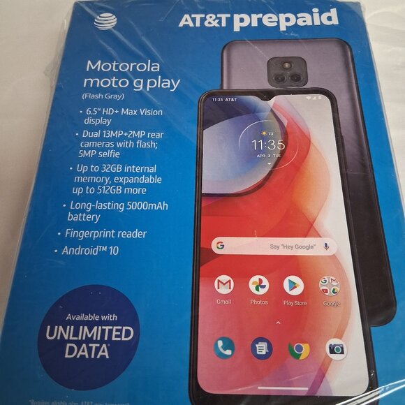 AT&T prepaid Motorola moto g play cellphone